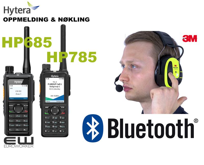 Bluetooth oppmelding og nøkling med Hytera HP685 og HP785