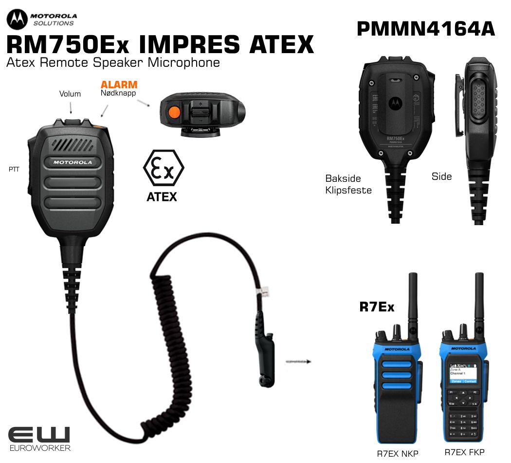 M.O.B. ‎g-rap RM750Ex IMPRES ATEX Remote Speaker Microphone_RM750Ex PMMN4164A