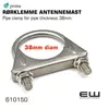Pipe clamp for pipe thickness 38mm.