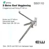 3 Beins Gavl Veggbeslag for Antenne
    3-legged end-wall fitting 27-40 cm.
    Builds out 27-40cm
    Galvanized steel
    Mast diam 38~52 mm
    Dim. 34.5 cm/18.5 cm between legs