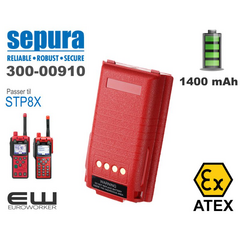 300-00910 - Sepura STP8X (1400mAh) batteri Atex (TETRA)