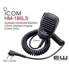 Icom HM-186LS Håndholdt Mikrofon med audioutgang - 94186