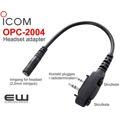 Icom OPC-2004 Headset adapterkabel med skrufeste