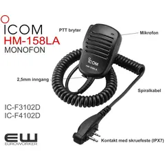 Icom HM-158LA kompakt håndholdt mikrofon  (F3102D, F4102D) - 94177