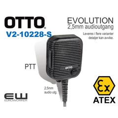 V2-10228-S - Otto Evolution Speaker Microphone (IS/ATEX) m/2,5mm utgang