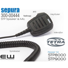 300-00444 - Sepura STP Remote Speaker Microphone - Kjøretøymontering (300-00444)
