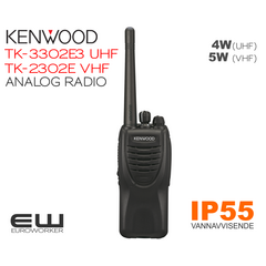 Kenwood TK-3302E3 (UHF) & TK-2302E (VHF) Analog Håndholdt Radio