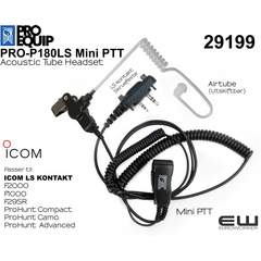 ProEquip PRO-P180LA Airtube Headset med PTT - 29199