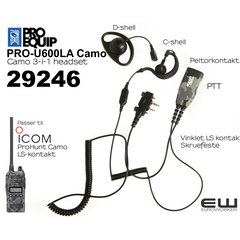 Proequip  PRO-U600LA 3-i-1Camo Headset (ProHunt Camo..)(29246)