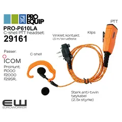 Proequip PRO-P610LA C-shell headset med PTT (F2000, F1000, F-29SR, ProHunt..)