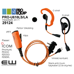 Proequip PRO-U610LS/LA Headset (Icom F2000, F1000, F-29SR2, ProHunt..)