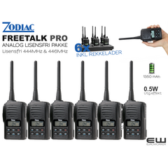 Zodiac Freetalk Pro Bundle med Multicharger (Analog, 444MHz & 446 MHz)