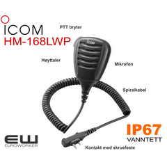 Icom IP67 Høyttalende Håndholdt Mikrofon HM-168LWP (F1000, F2000)