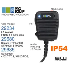 ProEquip PRO-SP680 Håndholdt Mikrofon med 3,5mm Audioinngang - 29680, 29234, 29685