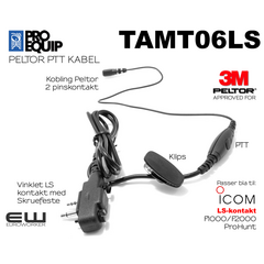 ProEquip TAMT06LS PTT Kabel med Icom LS-kontakt for Peltor (Nexus)(TAMT06LS)