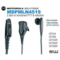 Motorola MDPMLN4519 2-delt earpiece med kombinert PTT & mikrofon (GP344 mfl)