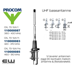 Procom UHF (420-470 MHz) Marine Baseantenne CXL 70-1LW/h (Rundstrålende)
