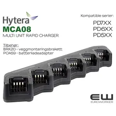 ​ Hytera MCA08 Multi Unit Rapid Charger til PD5-, PD6-, og PD7-serien