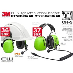 3M Peltor CH-5 High Attenuation Headset - Ground Mechanic MT73H450A GB  MT73H450P3E GB