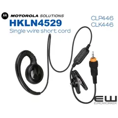 Motorola HKLN4529 Shorcord Earpiece for CLP & CLK