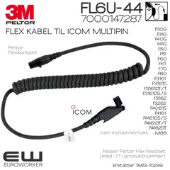 3M Peltor Flex kabel FL6U-44 til Icom (7000147287)