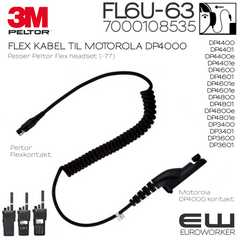 3M Peltor Flex kabel FL6U-63 til Motorola DP4000 (7000108535)