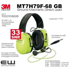 3M Peltor Ground Mechanic Direct Lead MT7H79F-68 GB   7000108226