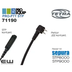 Adapter cable for Peltor headset with J-22