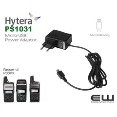 Hytera PS1031 Strømlader MicroUSB (PD355, PD365, PD375)
