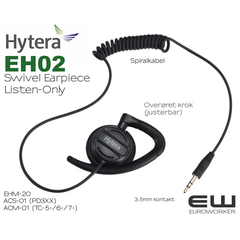 Hytera EH-02 EarHook Listen Only Earpiece 3,5mm til ACS-01 (Universal)