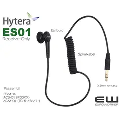Hytera ACS-01  PTT adapter & MIC med 3,5 mm audioinngang for Listen Only Earpiece (PD365, PD355, PD375)