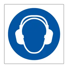 HMS skilt Påbudt med Hørselvern (symbol)