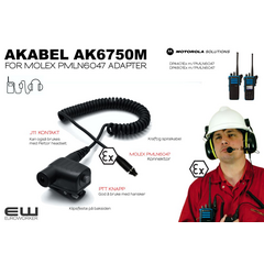 Akabel AK6750M Atex Molex PTT Adapter (Motorola DP4X01Ex)