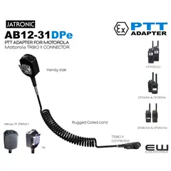 Jatronic AB12-31DPE Motorola DP PTT Adapter (MTP3000, DP-TRBO II)