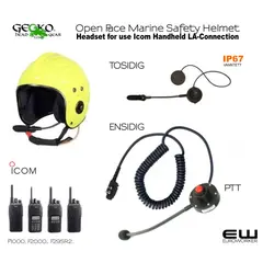 Gecko Headset for MK11 Open Face Helmet (Icom F29SR2, F2000, F1000)