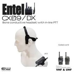 Entel CXE19/DX - Bone conductive headset with in-line PTT