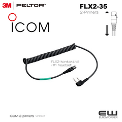 3M Peltor FLX2-35 kabel til ICOM 2-pinners