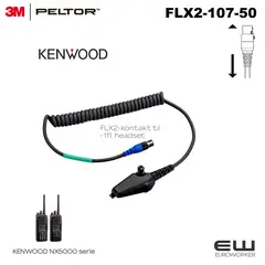 3M Peltor FLX2-107-50 kabel til KENWOOD NX5000 serie