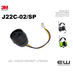 3M Peltor Molex J22 mikrofonkontakt Litecom-serie