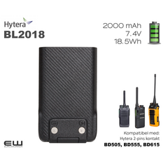 Hytera BL2018 batteri - 2000 mAh (BD505, BD555, BD615)