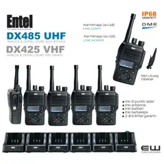 Entel DX485 UHF eller DX425 VHF Vanntett Yrkesradio Bundle  (IP68, DMR)