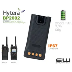 Hytera BP2002 2000 mAh batteri (HP605, HP685)