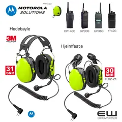 3M Peltor CH-3 Motorola DP1400 Industriheadset med PTT