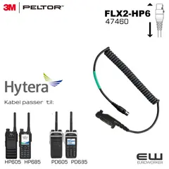 3M Peltor Hytera HP6/PD6 Flex2 kabel - 47460
