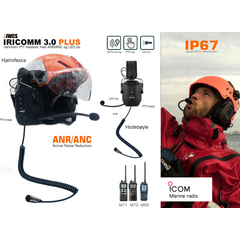 Iricomm 3.0 Plus PTT Headset til Icom M73 (Vanntett, ANR/ANC, LED lys)