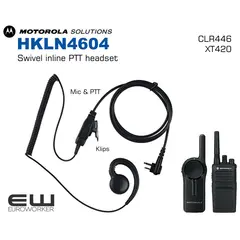 Motorola HKLN4604 Svivel Inline PTT headset (CLR, XT)