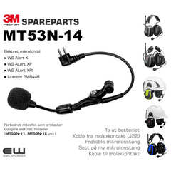 3M Peltor MT53N-14/1 Elektret Mikrofon (WS ALert X, XP, XPI Litecom PMR446)