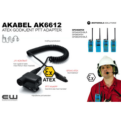 AKABEL AK6612 ATEX GODKJENT PTT ADAPTER (GP340ATEX)