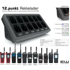12.Punkt Rekkelader for Motorola (DP2000, DP4000, MTP8000, R7)