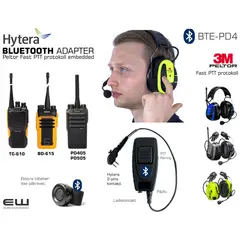 Bluetooth Adapter for Hytera 2-pins (Peltor PTT, TC-610, BD-615, PD405)